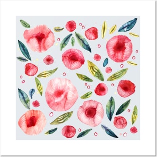 Peony Flowers Watercolor Posters and Art